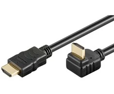 Goobay 1m High Speed HDMI 270° kabelis su Ethernet, - 4K (3840x2160), 3D, kampuotas, juodas