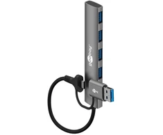Goobay 2in1 Slim 4-Port USB-Hub, 5 Gbit/s (79149)