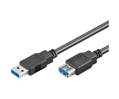 Goobay 3m USB 3.0 SuperSpeed prailginimo laidas, juodas [USB 3.0 kištukas (A tipas) > USB 3.0 lizdas (A tipas)]