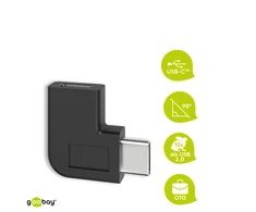 Goobay adapteris USB-C į USB-C 90°, juodas
