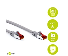 Goobay CAT 6 pataisinis kabelis, S/FTP (PiMF), pilkas 10m