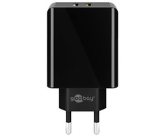 Goobay dvigubas USB greitas įkroviklis USB/QC3.0 (28W) juodas