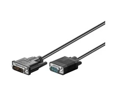 Goobay 50990 DVI-I/VGA Full HD laidas, nikeliuotas, 2 m, juodas