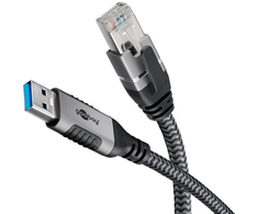 Kabelis USB Goobay USB-A - RJ-45 3 m Juodai-sidabrinė (70499)