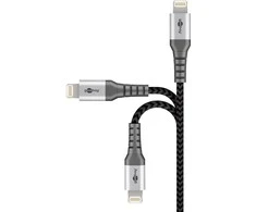 Goobay Lightning USB-C įkrovimo ir sinchronizavimo laidas, 1m