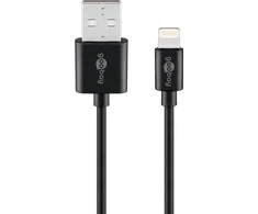 Goobay Lightning USB įkrovimo ir sinchronizavimo laidas, 2m, juodas