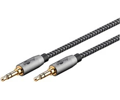 Kabelis Goobay AUX garso prijungimo laidas, 3,5 mm stereo, 0,5 m, Sharkskin Pilkas - Laido ilgis 0,5 m