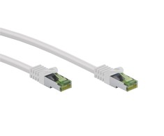 Goobay RJ45 jungiamasis laidas su CAT 8.1 S/FTP žaliu kabeliu, AWG 26, baltas, 20 m, 20 m, Cat8.1, S/FTP (S-STP), RJ-45, RJ-45