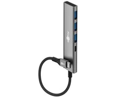 „Goobay Slim“ 4 prievadų USB šakotuvas, USB-C į USB-C/USB-A, 5 Gb/s | 76562