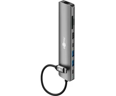 Goobay Slim 8-jungtys USB-hub med HDMI™ og RJ45, 5 Gbit/s