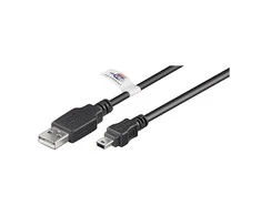 Kabelis USB Goobay USB-A - miniUSB 3 m Juodas (93903)