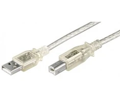 USB kabelis Goobay USB-A - USB-B 1.8 m Permatomas (JAB-758942)