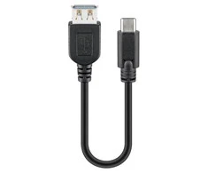 Goobay USB-C prie USB A lizdo kabelis, 0,2 m, juodas