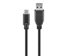 Kabelis USB Goobay USB-A - USB-C 1 m Juodas (JAB-2947876)