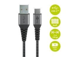 Goobay | Sinchronizavimo ir įkrovimo laidas | 49297 | USB-C į USB 2.0 (A tipas)