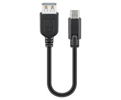 Goobay USB-C prie USB A lizdo kabelis, 0,2 m, juodas