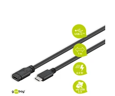 Goobay USB-C – USB-C 3.1 Gen 1 ilgintuvas, 1 m