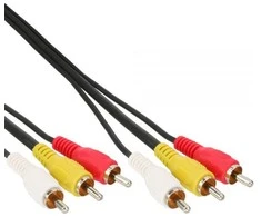 Kabelis InLine RCA (Cinch) x3 - RCA (Cinch) x3 10m juoda (89610)