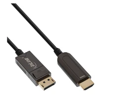 Kabelis InLine ® DisplayPort į HDMI OVP keitiklio kabelį, 4K / 60Hz, juodas, 15m