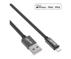 InLine Lightning USB kabelis, juodas/aliuminis, 2m MFi sertifikuotas