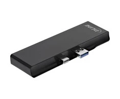„InLine MultiHub“, „Surface Pro 4/5/6“, 3 prievadų USB 3.2 tipo A lizdas HDMI 4K, kortelių skaitytuvas, juodas
