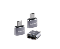 Adapteris USB Intenso USB-A - USB-C Pilka (7600113)