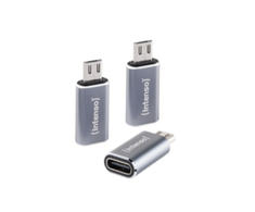 Adapteris USB Intenso USB-C - MicroUSB Pilka (7600213)