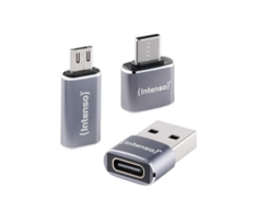 Adapteris USB Intenso 7600913 USB-A - USB-C | USB-C - MicroUSB Sidabrinė (7600913)