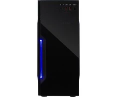Chassis INTER-TECH B-42 Juodas Midi Tower, ATX, 2xUSB2.0, Mėlyna LED strip, PSU optional