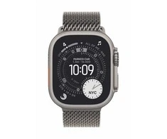 Išmanusis laikrodis „Apple Watch Ultra 3 GPS + Cellular“, 49 mm, natūralaus titano dėklas su natūralaus titano Milano dirželiu – didelis