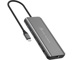 Šakotuvas j5create JCD398-N Docking Station Laidinis USB 3.2 Gen 2 (3.1 Gen 2) Type-C pilkas