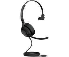 „Jabra Evolve2 50 Mono Bluetooth“ ausinės, 4 mikrofonai, USB-C prievadas, sertifikuotas „MS Teams“, aktyvus triukšmo slopinimas