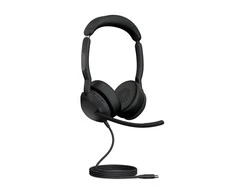 JABRA Evolve2 50 MS Stereo Ausinės on-ear Bluetooth su laidu aktyvus triukšmo slopinimas USB-A juodas Zoom Certified Certified skirta MS Te