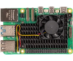 Joy It Raspberry Pi -jäähdytyssiili tuulettimella, Raspberry Pi 5 B, musta