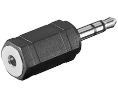 Goobay Ausinių adapteris, AUX lizdas, 3,5 mm kištukas į 2,5 mm kištuką, ABS, juodas, 3,5 mm, 2,5 mm, juodas