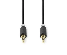 KAB NEDIS stereo garso kabelis | 3,5 mm kištukas | 3,5 mm | Paauksuotas | 2,00m | apvalus | Antracitas | Pakuotė su peržiūros langeliu