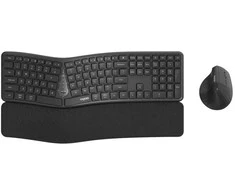 Klaviatūra Rapoo 8810ME tamsiai pilkas ergonomiškas belaidis rinkinys