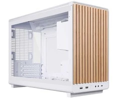 Lian Li DAN kompiuterio korpusass A3-mATX Wood Edition PC-kompiuterio korpusas, Tempered Glass, Micro-ATX – Buche, baltos spalvos