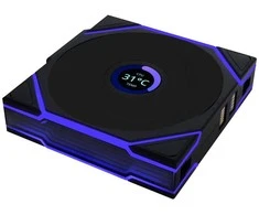 Lian Li UNI FAN TL Wireless LCD korpuso ventiliatorius, ARGB, PWM – Reverse Blade, 120mm, juodos spalvos