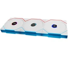 Lian Li UNI FAN TL Wireless LCD korpuso ventiliatorius, ARGB, PWM, 3er-Pack su valdikliu- Reverse Blade, 120 mm, baltos spalvos