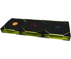 Lian Li UNI FAN TL Wireless LCD korpuso ventiliatorius, ARGB, PWM, 3er-Pack su valdikliu- Reverse Blade, 120mm, juodos spalvos