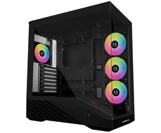 Lian Li Vector V100 PC-kompiuterio korpusas, Midi-Tower, ATX, RGB, Tempered Glass – juodos spalvos