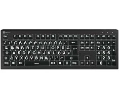 Klaviatūra LogicKeyboard XL-Print Astra 2 Baltas on Juodas DE (PC)