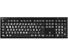Klaviatūra LogicKeyboard XL-Print Baltas on Juodas DE (PC/Nero)