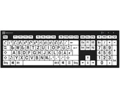 Klaviatūra LogicKeyboard XL-Print Juodas on Baltas DE (PC/Nero)