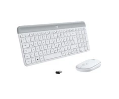 Logitech MK470 Slim Wireless Combo, belaidė klaviatūra ir pelė, DE išdėstymas, Balta