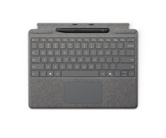 Microsoft Surface Pro 8/9/X 13" dėklas su klaviatūra ir rašikliu, vokiečių k. (QWERTZ) išdėstymas, platinos spalvos