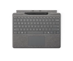 Microsoft Surface Pro 8/9/X 13" dėklas su klaviatūra ir rašikliu, vokiečių k. (QWERTZ) išdėstymas, platinos spalvos