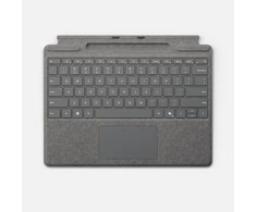 Microsoft Surface Pro 8/9/X 13" dėklas su klaviatūra ir Slim Pen rašiklio laikymo vieta, vokiečių k. (QWERTZ) išdėstymas, platinos spalvos