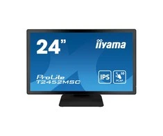 Monitorius „Iiyama“ 24 colių prijungtas PCAP 10P Touch, 1920 x 1080, IPS skydelis, plokščias rėmelis be stiklo, HDMI, ekrano prievadas, 360 cd/m² (su lietimu), USB šakotuvas 2x 3.0, garsiakalbiai, įmontuota interneto kamera ir mikrofonas